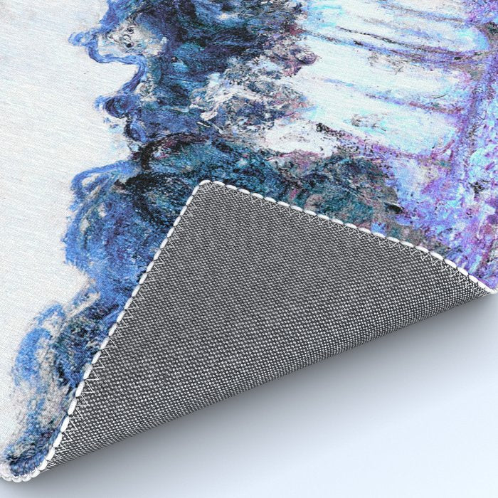 Monet : Poplars Lavender Periwinkle Deep Blue Rug Gallery Image 4