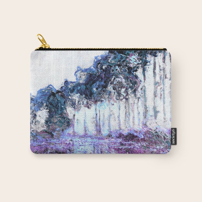 Monet : Poplars Lavender Periwinkle Deep Blue Carry All Pouch Gallery Image 1