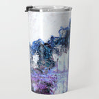 Monet : Poplars Lavender Periwinkle Deep Blue Travel Mug Gallery Image 3