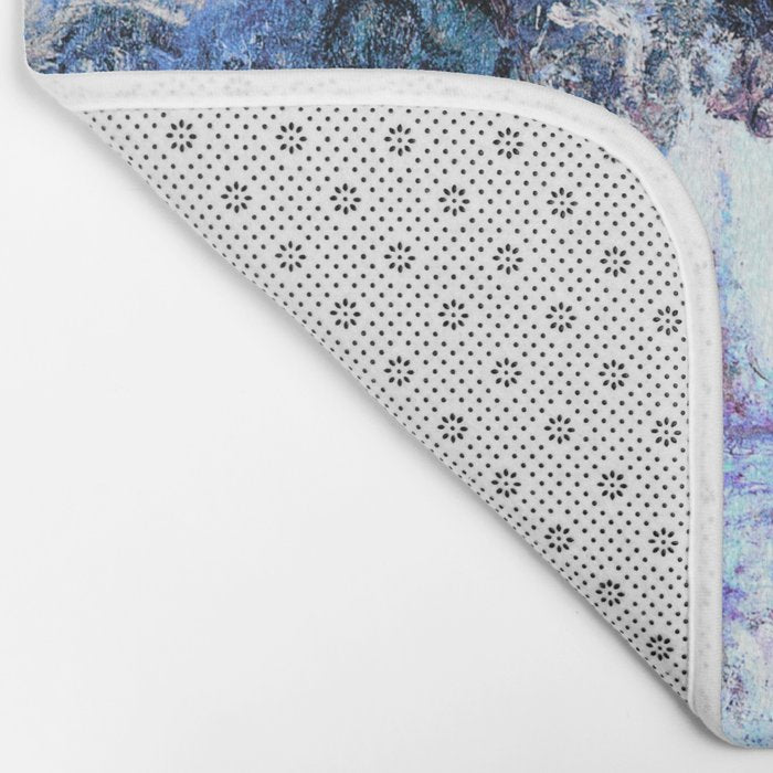 Monet : Poplars Lavender Periwinkle Deep Blue Bath Mat Gallery Image 2