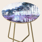 Monet : Poplars Lavender Periwinkle Deep Blue Side Table Gallery Image 2