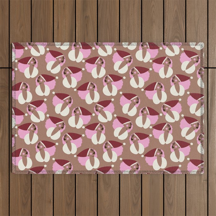 Mocha Elf Pattern Outdoor Rug Gallery Image 1