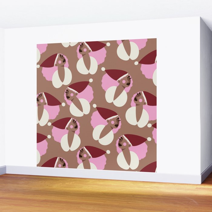 Mocha Elf Pattern Wall Mural Gallery Image 2