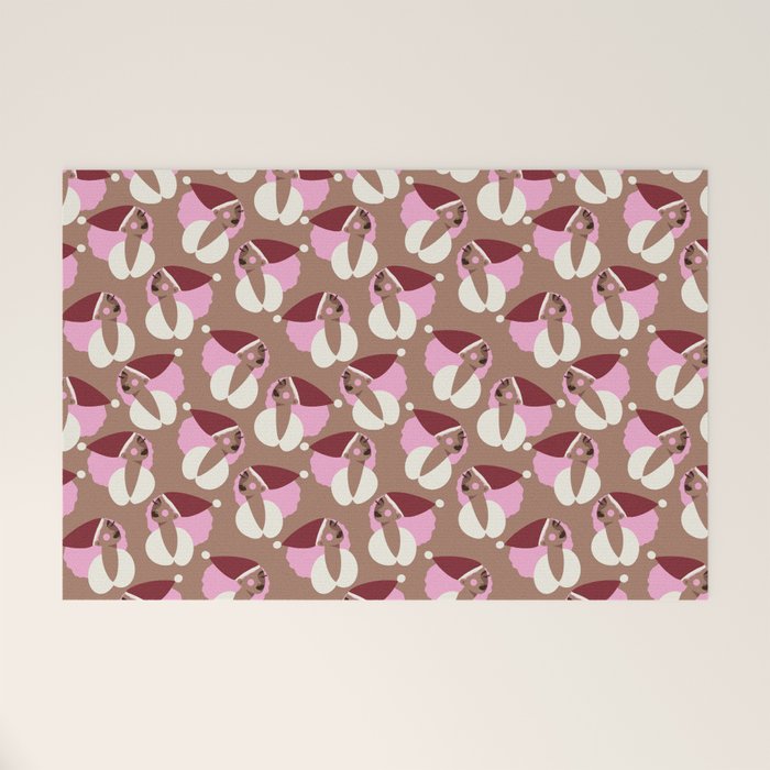 Mocha Elf Pattern Welcome Mat Gallery Image 1