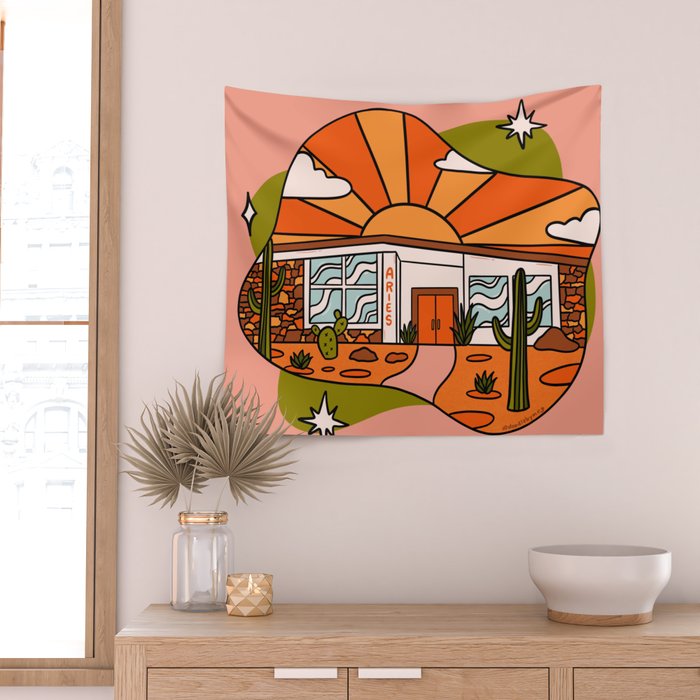 Aries Mid Century House Wall Tapestry Gallery Image 2