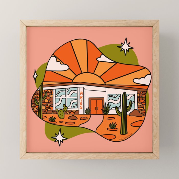 Aries Mid Century House Mini Art Print Gallery Image 1