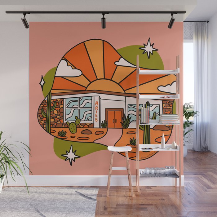 Aries Mid Century House Wall Mural Gallery Image 1