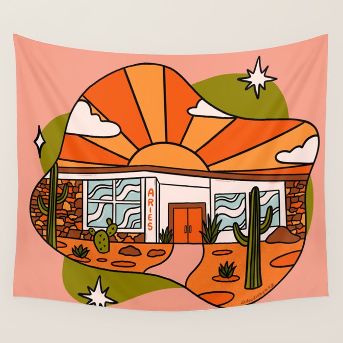 Aries Mid Century House Wall Tapestry Gallery Image 4