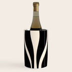 Mid Century Modern Abstract Lounge Pattern in Black and Almond Cream  Wine Chiller Gallery Image 1