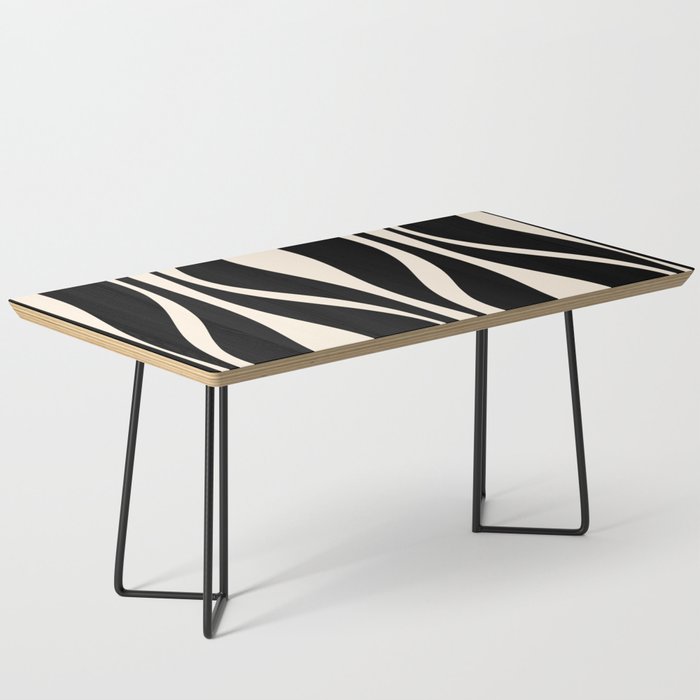 Mid Century Modern Abstract Lounge Pattern in Black and Almond Cream  Coffee Table Gallery Image 1