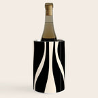 Mid Century Modern Abstract Lounge Pattern in Black and Almond Cream  Wine Chiller Gallery Image 2
