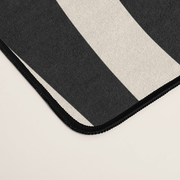 Mid Century Modern Abstract Lounge Pattern in Black and Almond Cream  Desk Mat Gallery Image 4