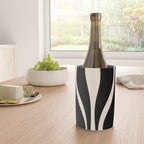 Mid Century Modern Abstract Lounge Pattern in Black and Almond Cream  Wine Chiller Gallery Image 4