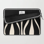 Mid Century Modern Abstract Lounge Pattern in Black and Almond Cream  Laptop Sleeve Gallery Image 2