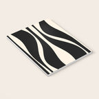 Mid Century Modern Abstract Lounge Pattern in Black and Almond Cream  Notebook Gallery Image 3