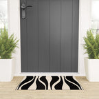Mid Century Modern Abstract Lounge Pattern in Black and Almond Cream  Welcome Mat Gallery Image 3