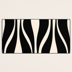 Mid Century Modern Abstract Lounge Pattern in Black and Almond Cream  Desk Mat Gallery Image 3