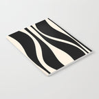 Mid Century Modern Abstract Lounge Pattern in Black and Almond Cream  Notebook Gallery Image 2