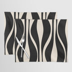 Mid Century Modern Abstract Lounge Pattern in Black and Almond Cream  Placemat Gallery Image 1