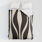 Mid Century Modern Abstract Lounge Pattern in Black and Almond Cream  Comforter Gallery Image 6