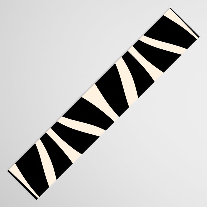 Mid Century Modern Abstract Lounge Pattern in Black and Almond Cream  Table Runner Gallery Image 3