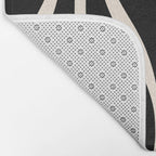 Mid Century Modern Abstract Lounge Pattern in Black and Almond Cream  Bath Mat Gallery Image 2