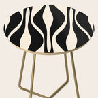 Mid Century Modern Abstract Lounge Pattern in Black and Almond Cream  Side Table Gallery Image 2