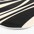 Mid Century Modern Abstract Lounge Pattern in Black and Almond Cream  Bath Mat Gallery Image 3