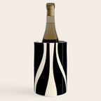 Mid Century Modern Abstract Lounge Pattern in Black and Almond Cream  Wine Chiller Gallery Image 3