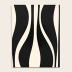 Mid Century Modern Abstract Lounge Pattern in Black and Almond Cream  Notebook Gallery Image 4