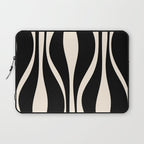 Mid Century Modern Abstract Lounge Pattern in Black and Almond Cream  Laptop Sleeve Gallery Image 1