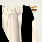 Mid Century Modern Abstract Lounge Pattern in Black and Almond Cream  Window Curtain Gallery Image 2