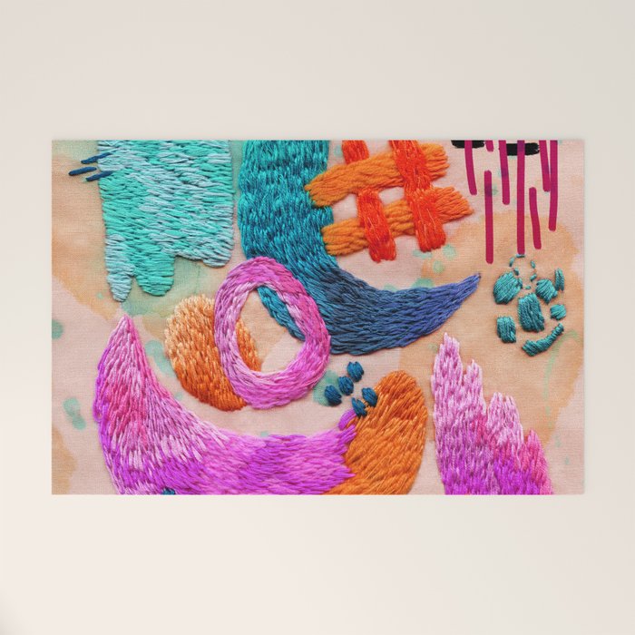 abstract embroidery Welcome Mat Gallery Image 1