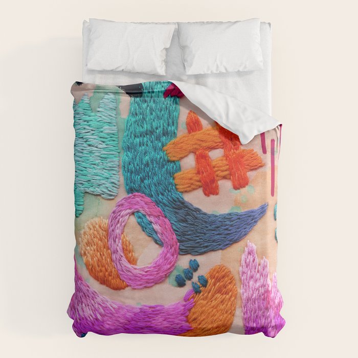 abstract embroidery Duvet Cover Gallery Image 1