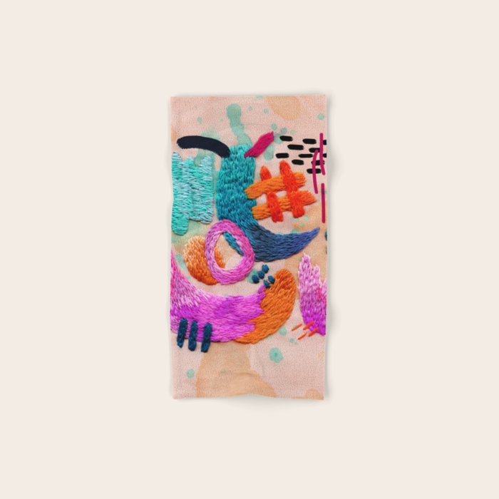 abstract embroidery Bath Towel Gallery Image 1