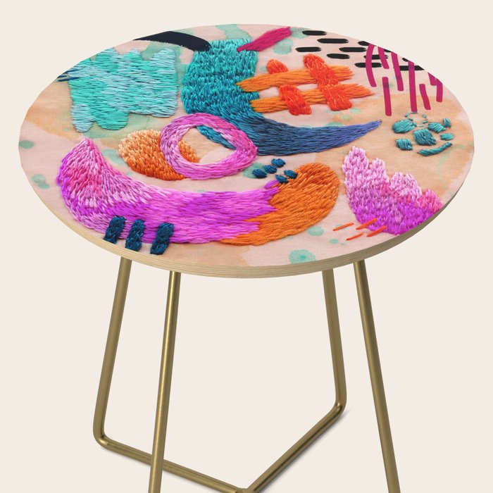 abstract embroidery Side Table Gallery Image 2