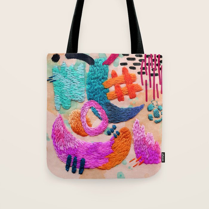 abstract embroidery Tote Bag Gallery Image 1