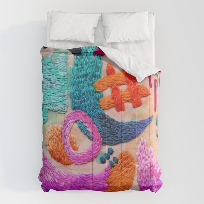 abstract embroidery Comforter Gallery Image 6