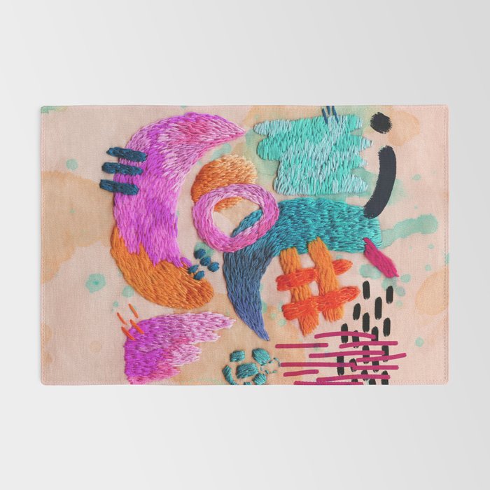 abstract embroidery Rug Gallery Image 2
