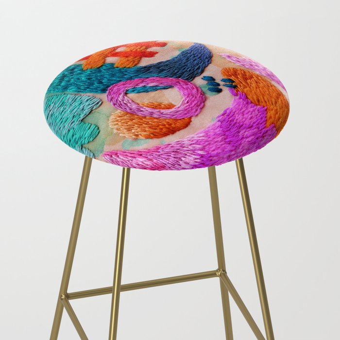 abstract embroidery Stool Gallery Image 2