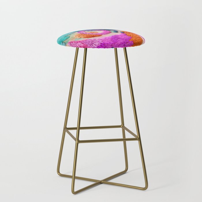 abstract embroidery Stool Gallery Image 2