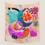 abstract embroidery Wall Tapestry Gallery Image 4