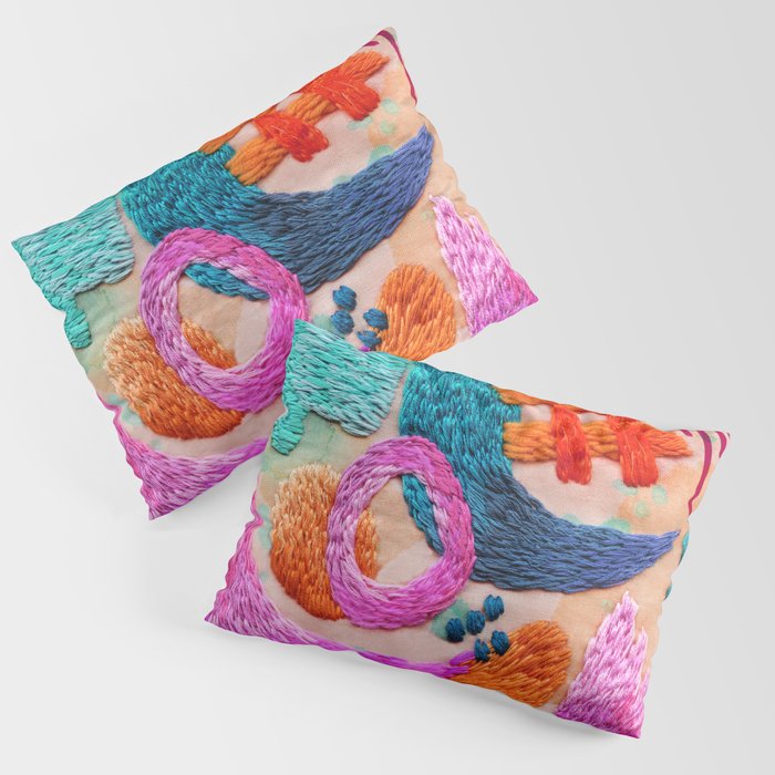 abstract embroidery Pillow Sham Gallery Image 1