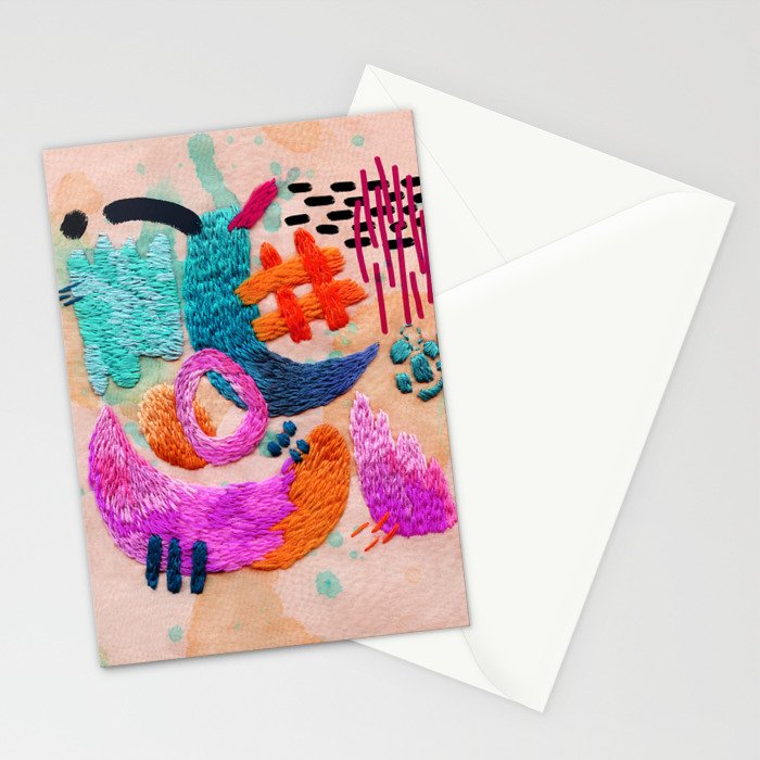 abstract embroidery Stationery Card Gallery Image 2