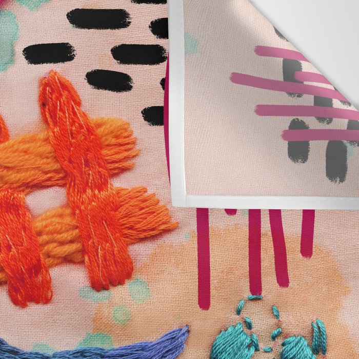 abstract embroidery Wall Tapestry Gallery Image 3