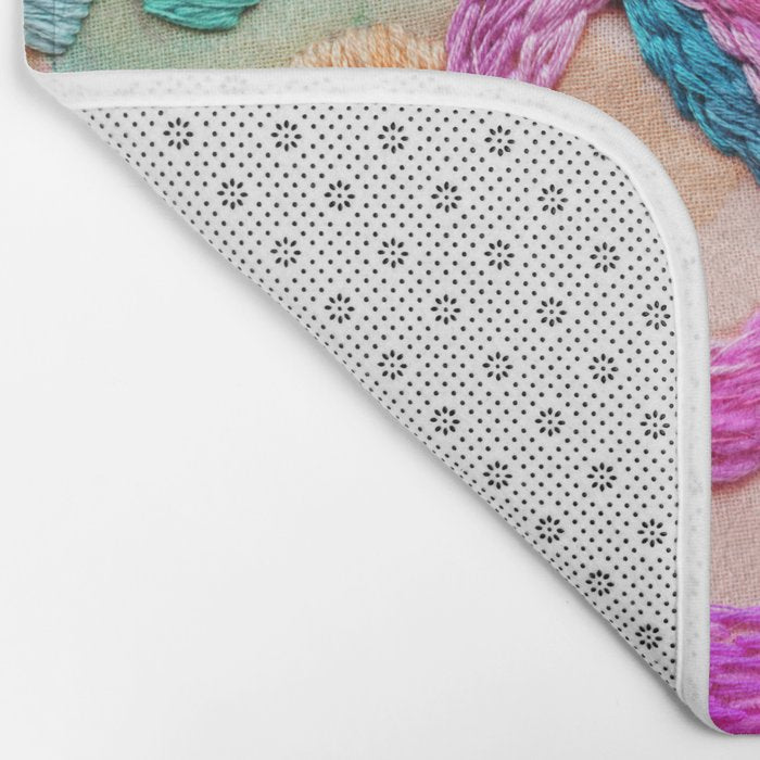 abstract embroidery Bath Mat Gallery Image 2