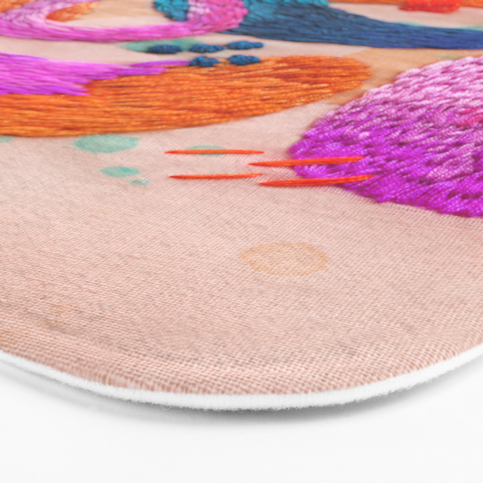 abstract embroidery Bath Mat Gallery Image 3