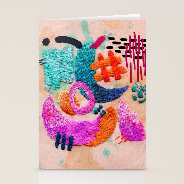 abstract embroidery Stationery Card Gallery Image 2