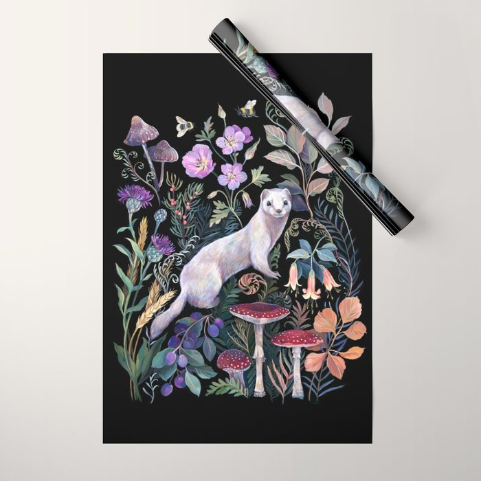 White Ermine Wrapping Paper Gallery Image 1