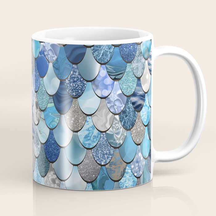 Mermaid Ocean Blue Pattern Coffee Mug Gallery Image 1